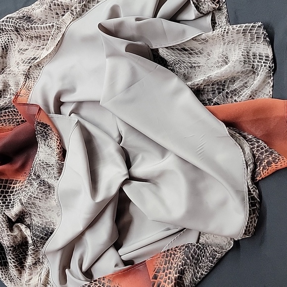 Nine West Long Sleeve Snake Print Elastic Waist Midi Dress Size 14 - Picture 13 of 14